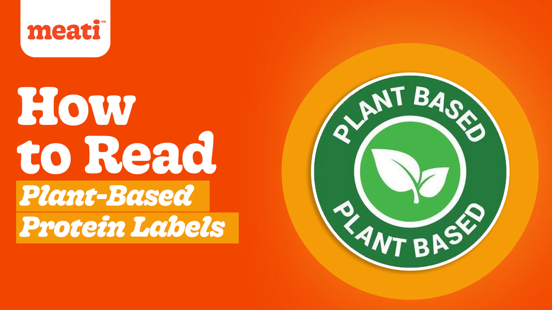 Person reading a plant-based protein nutrition label in a grocery store
